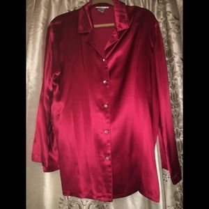 Gorgeous Holiday Silk  blouse Julian Jones L